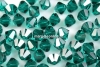 Swarovski, margele bicone, emerald, 6mm - x10