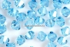 Swarovski, margele bicone, aquamarine, 4mm - x20