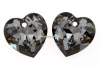 Swarovski, pandantiv inima, silver night, 8mm - x2