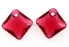 Swarovski, pandantiv Princess cut, scarlet, 11.5mm - x1