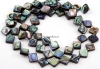 Margele sidef natural Abalone, scoica paua, romb, 13x13mm