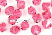 Swarovski, margele bicone, indian pink, 6mm - x10