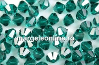 Swarovski, margele bicone, emerald, 6mm - x10