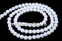 White agate, round, 4.3mm