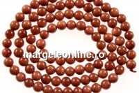 Brown goldstone, round, 10mm