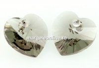 Swarovski, pandantiv inima, black diamond, 10mm - x2