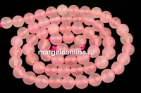 Jade, round, pink, 6mm