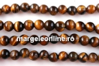 Brown tiger eye, round, 4.5mm