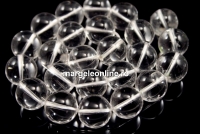 Natural quartz crystal, round, 6.5mm