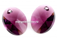 Swarovski, pandantiv oval, amethyst, 18mm - x1