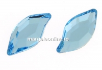 Swarovski, cabochon frunza, aquamarine, 10x5mm - x1