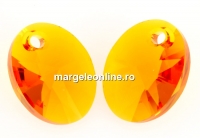 Swarovski, pandantiv oval, tangerine, 12mm - x2