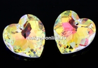 Swarovski, pandantiv inima, aurore boreale, 18mm - x1