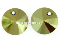 Swarovski, pandantiv rivoli, iridescent green, 12mm - x2