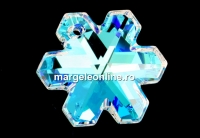 Swarovski, pandantiv fulg de nea, blue AB, 30mm - x1