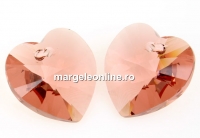 Swarovski, pandantiv inima, blush rose, 18mm - x1