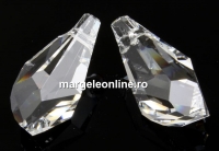 Swarovski, pandantiv picatura poligon, crystal, 17mm - x1