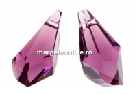 Swarovski, pandantiv picatura poligon, amethyst, 13mm - x1