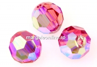 Swarovski, margele, rotund fatetat, rose AB 2x, 10mm - x2