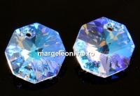 Swarovski, pandantiv octogon, blue aurore boreale, 12mm - x2