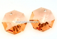 Swarovski, pandantiv octogon, light peach, 14mm - x1