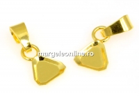 Pendant base, gold-plated 925 silver, cube 8mm - x1