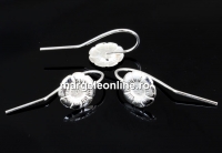 Earring findings, 925 silver, flower, S type, for Swarovski rhinestone 3-4mm - x1pair