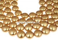 Swarovski disk pearls, bright gold, 12mm - x4