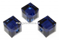 Swarovski, margele cub, dark indigo, 6mm - x2