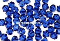 Swarovski, margele bicone xilion, dark sapphire, 4mm - x20