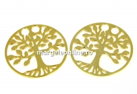 Link, tree of life, gold-plated 925 silver, 19mm - x1