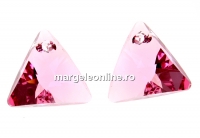 Swarovski, pandantiv triunghi, light rose, 12mm - x1