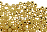Decorative beads, stardust,gold-plated 925 silver, 3mm - x10