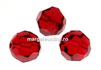 Swarovski, margele, rotund fatetat, scarlet, 10mm - x2