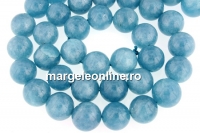 Blue angelite quartz, round, 10.3mm