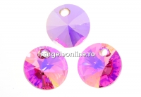 Swarovski, pand. rivoli, rose aurore boreale, 6mm - x10