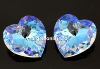 Swarovski, pandantiv inima, blue aurore boreale, 18mm - x1