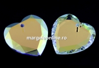 Swarovski, pand. inima, aurore boreale, 18mm, poate fi gravat - x1