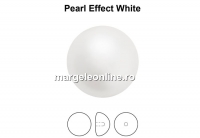 Preciosa, crystal pearl cabochon, white, 8mm - x4