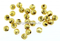 Decorative beads, gold plated 925 silver, 4mm - x4