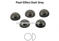 Preciosa, cabochon perla cristal, dark grey, 4mm - x4