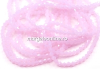 Sirag margele cristal, biconic fatetat, rose water opal, 4mm