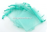 Saculet organza, verde menta, 9x7cm - x20