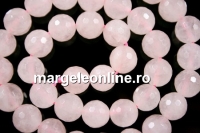 Pink quartz, faceted round, 8.2mm