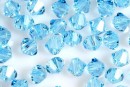 Swarovski, margele bicone, aquamarine, 4mm - x20