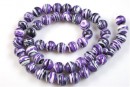 Purple-white syntethic malachite, round, 8mm