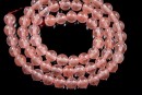 Cherry quartz, round, 6.5mm