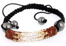 Bratara shamballa tub, smoked topaz - x1