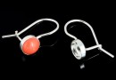 Earring findings, 925 silver, pearl cabochon 6mm - x1pair