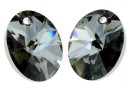 Swarovski, pandantiv oval, crystal silver night, 12mm - x1